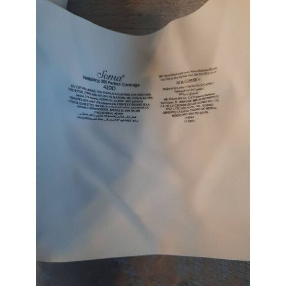 NWT Soma Bra Ivory Vanishing 360 Perfect Coverage 42DD - Picture 4 of 4